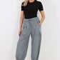 Italian Drawstring Cotton Harem Trousers With Side Pockets