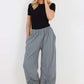 Italian Drawstring Hem Cotton Trousers With Side Pockets