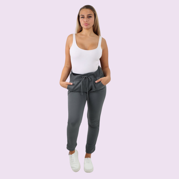 Plain Drawstring Magic Joggers