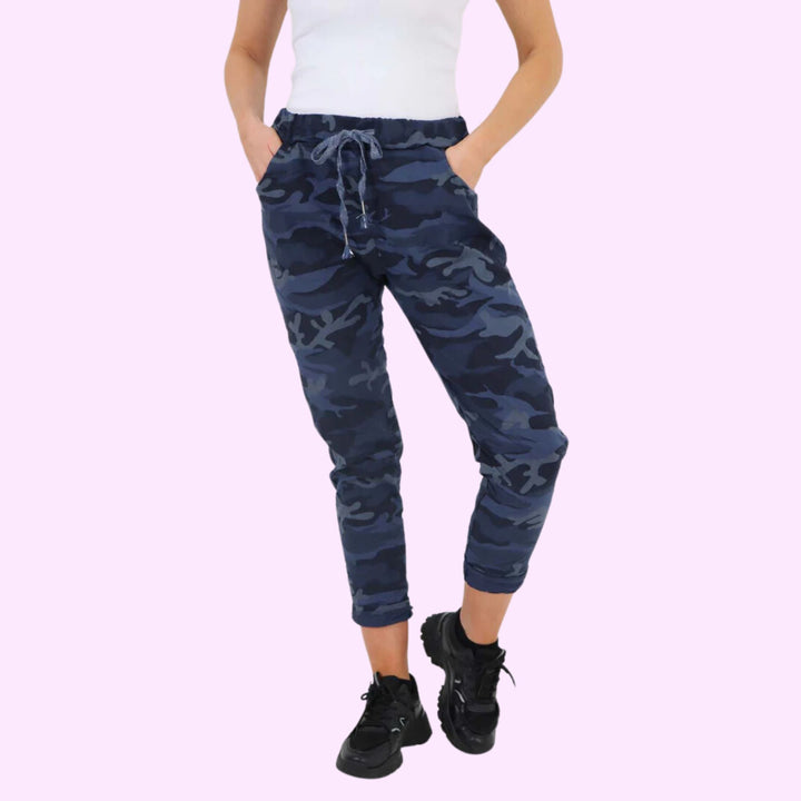 Italian Drawstring Camo Side Pockets Trousers