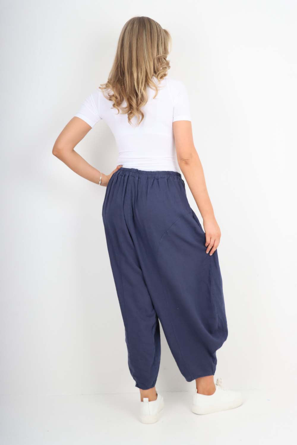 Italian Plain Linen Hareem Pants
