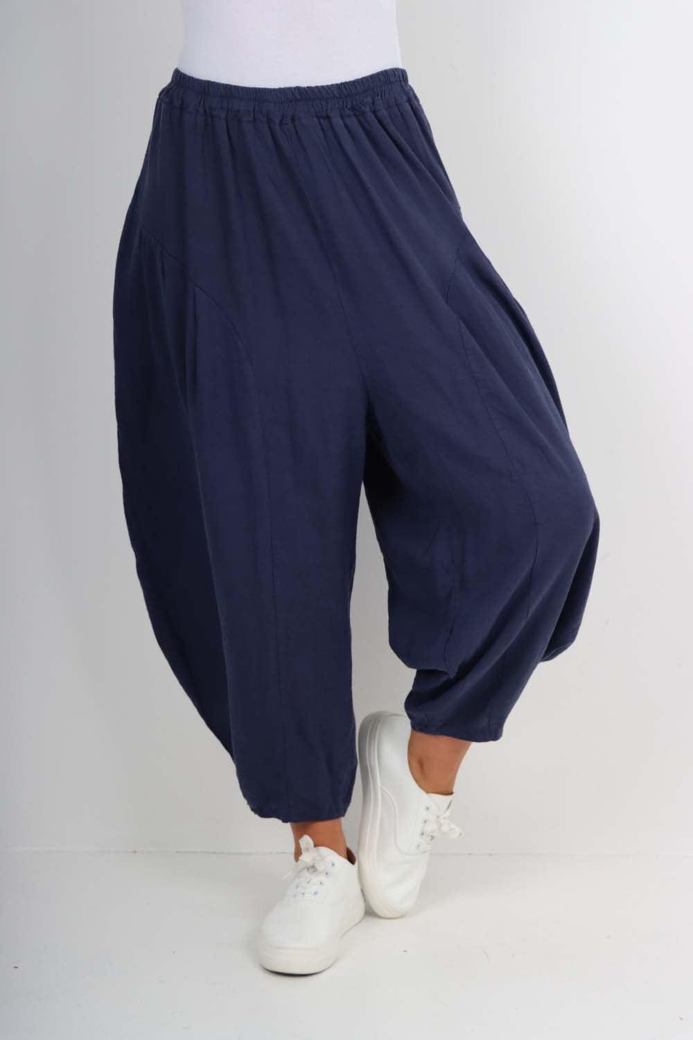 Italian Plain Linen Hareem Pants