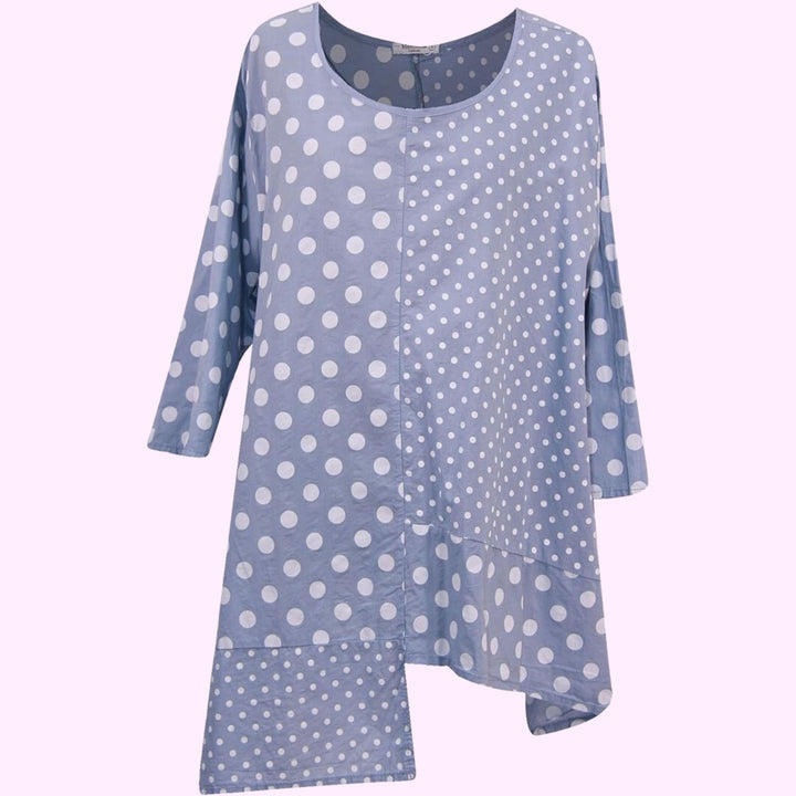 Italian Polka Dots Crew Neck Top