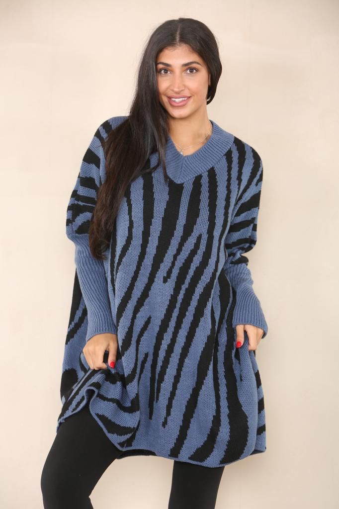 Oversized Zebra Print Jumper