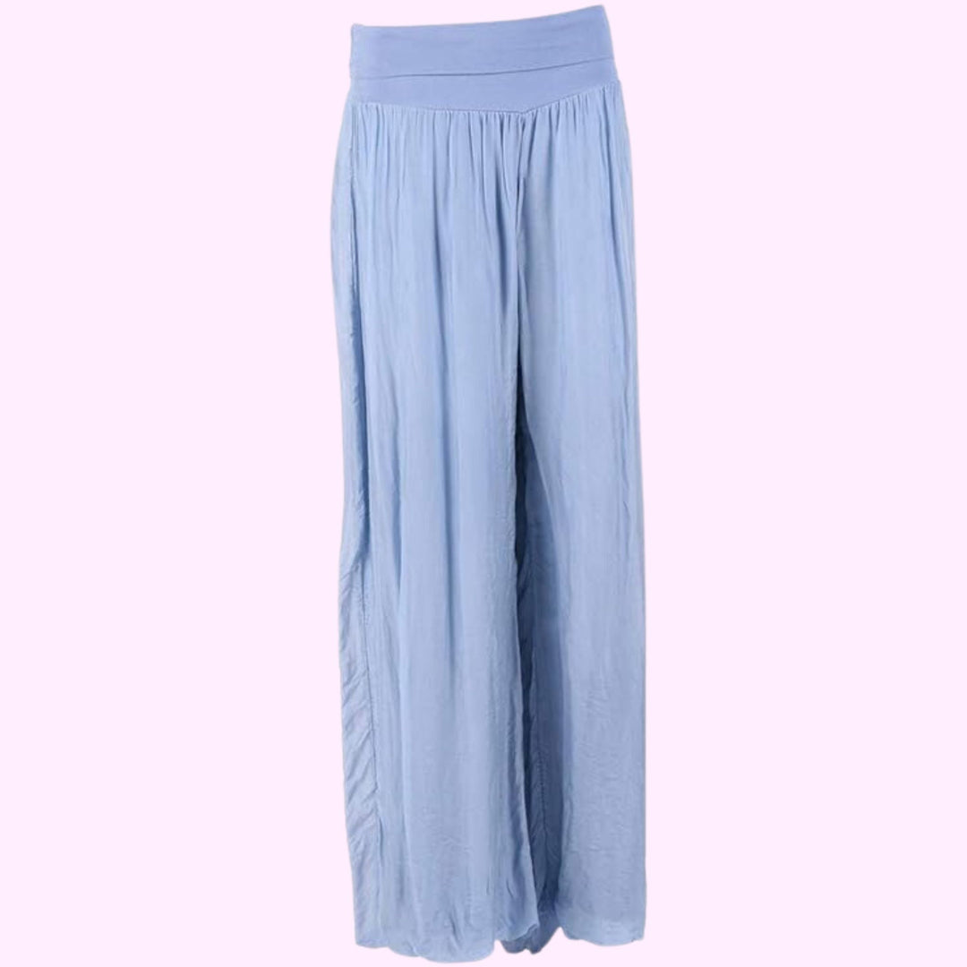 Italian Elasticated Waist Silk Trousers