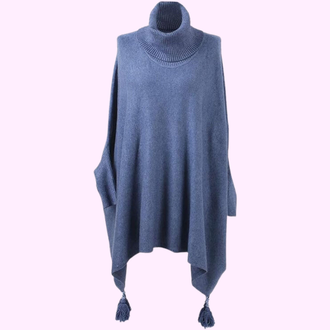 Italian Plain Cowl Neck Poncho