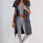 Italian Padded Pockets Hooded Long Gilet