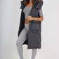 Italian Padded Pockets Hooded Long Gilet