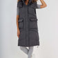 Italian Padded Pockets Hooded Long Gilet