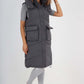 Italian Padded Pockets Hooded Long Gilet
