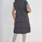Italian Padded Pockets Hooded Long Gilet