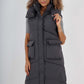 Italian Padded Pockets Hooded Long Gilet