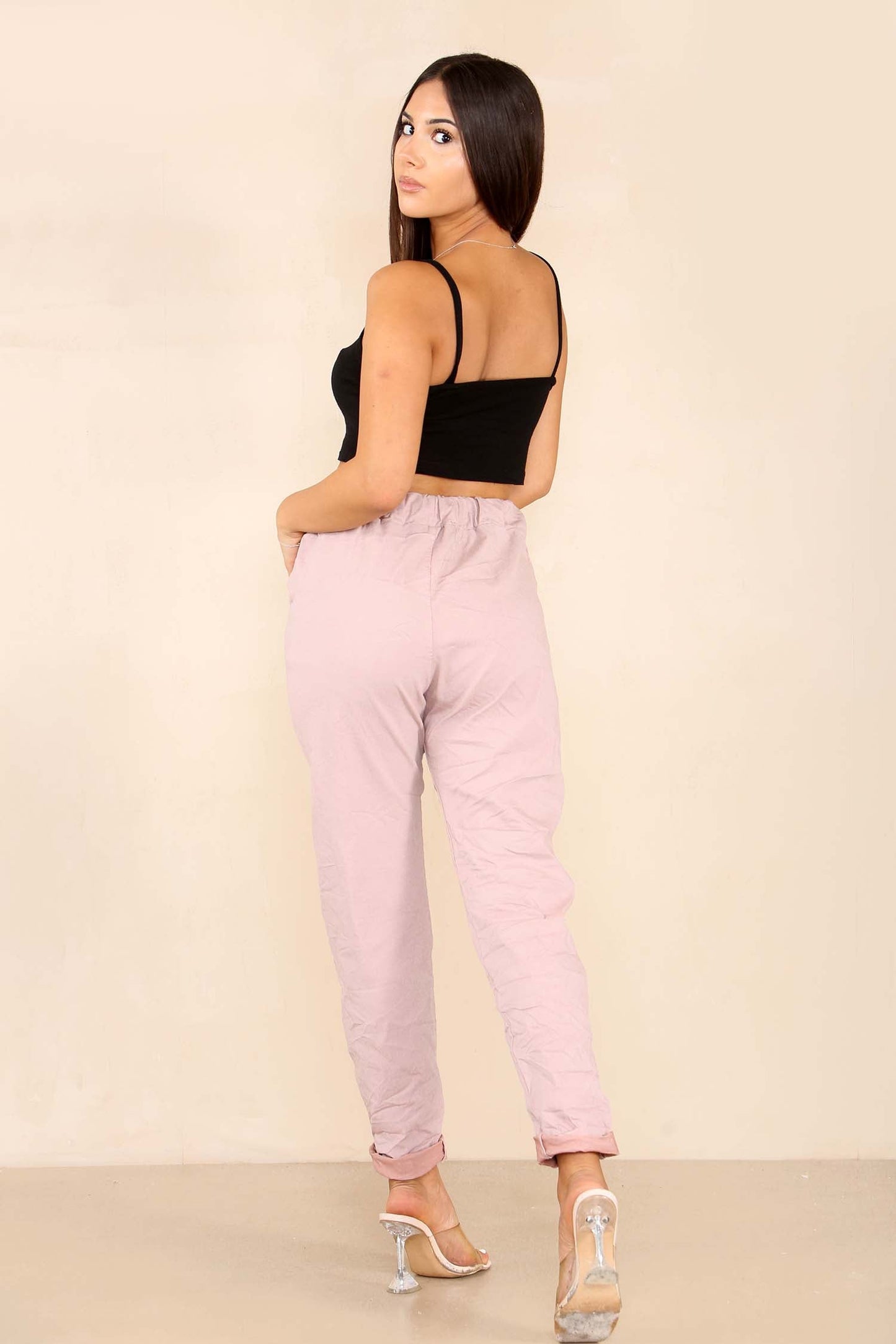 Italian Glitter Drawstring Waistband Magic Pants