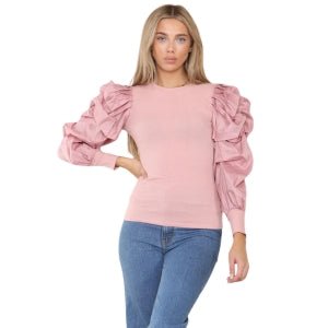 Puff Sleeves Rib Tops