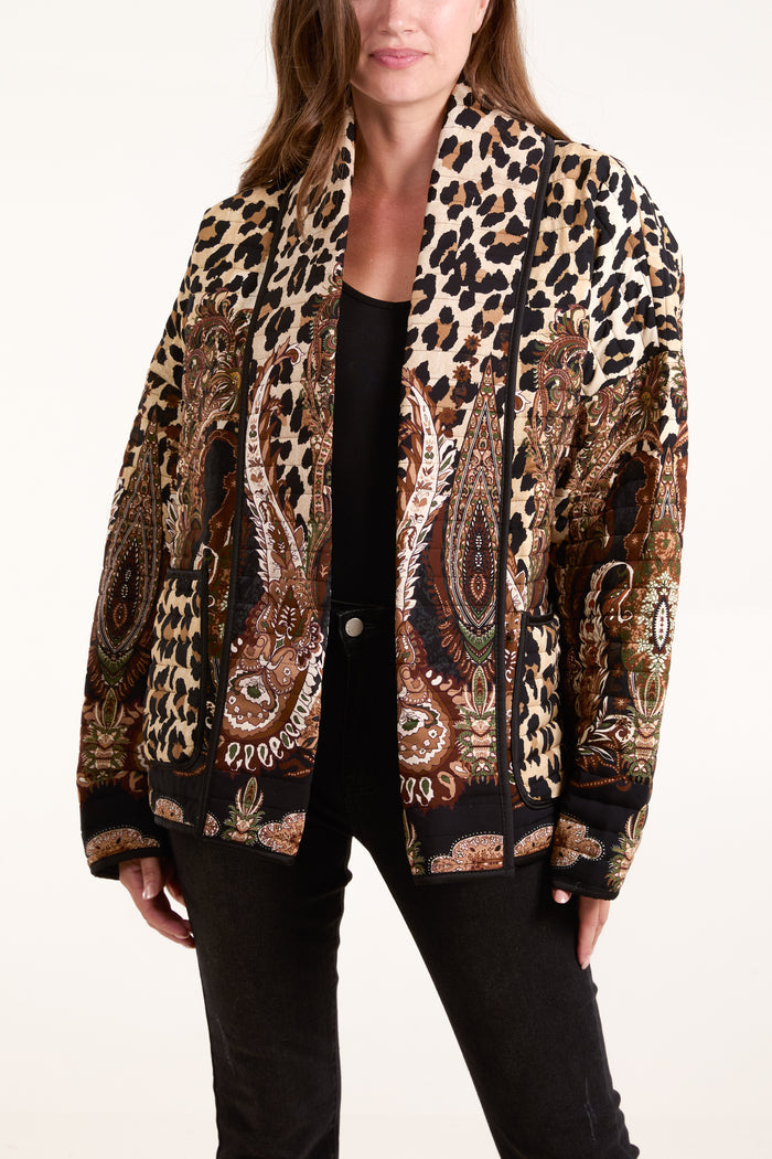 Mixed Print Padded Jacket