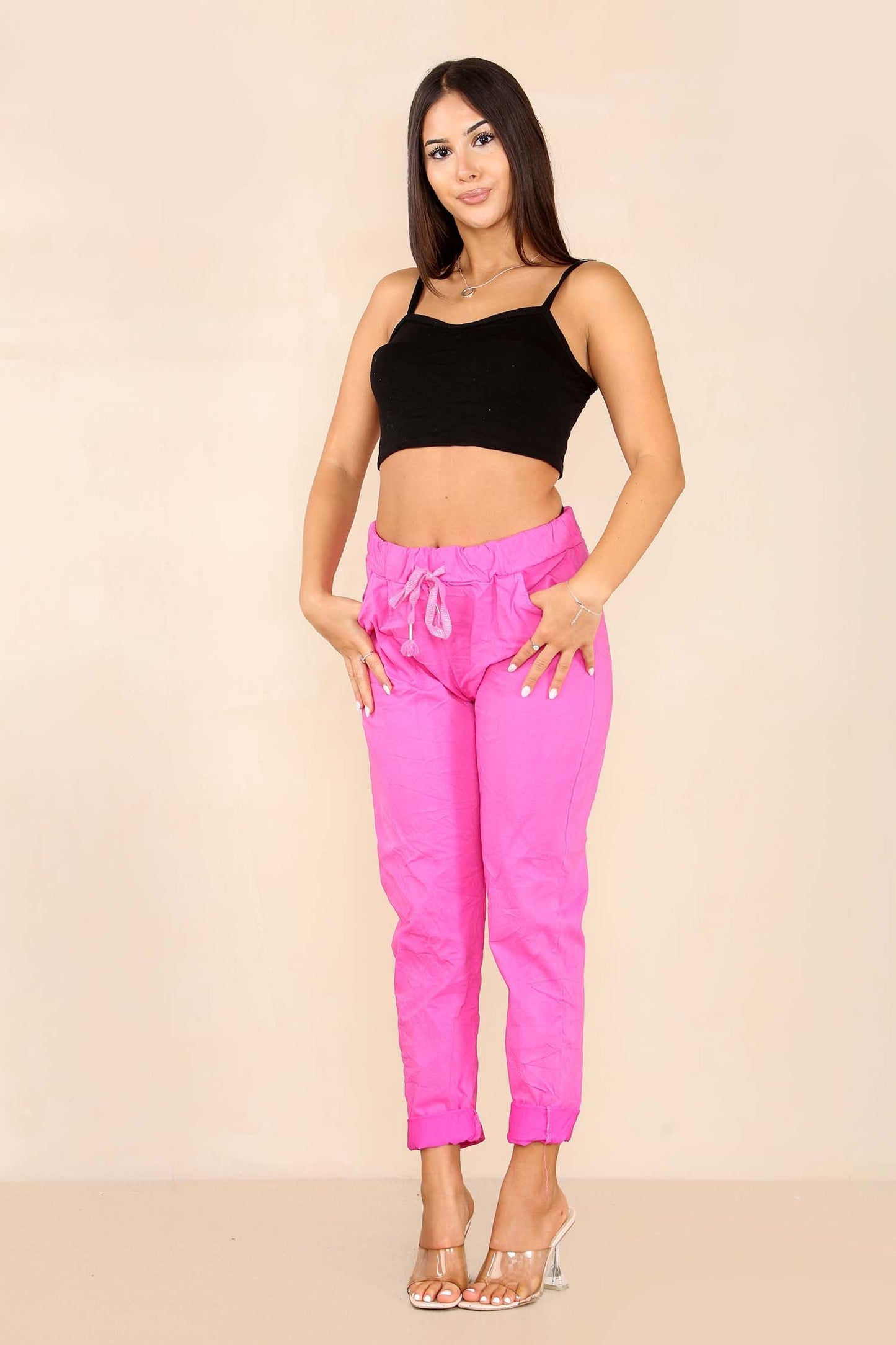 Italian Glitter Drawstring Waistband Magic Pants