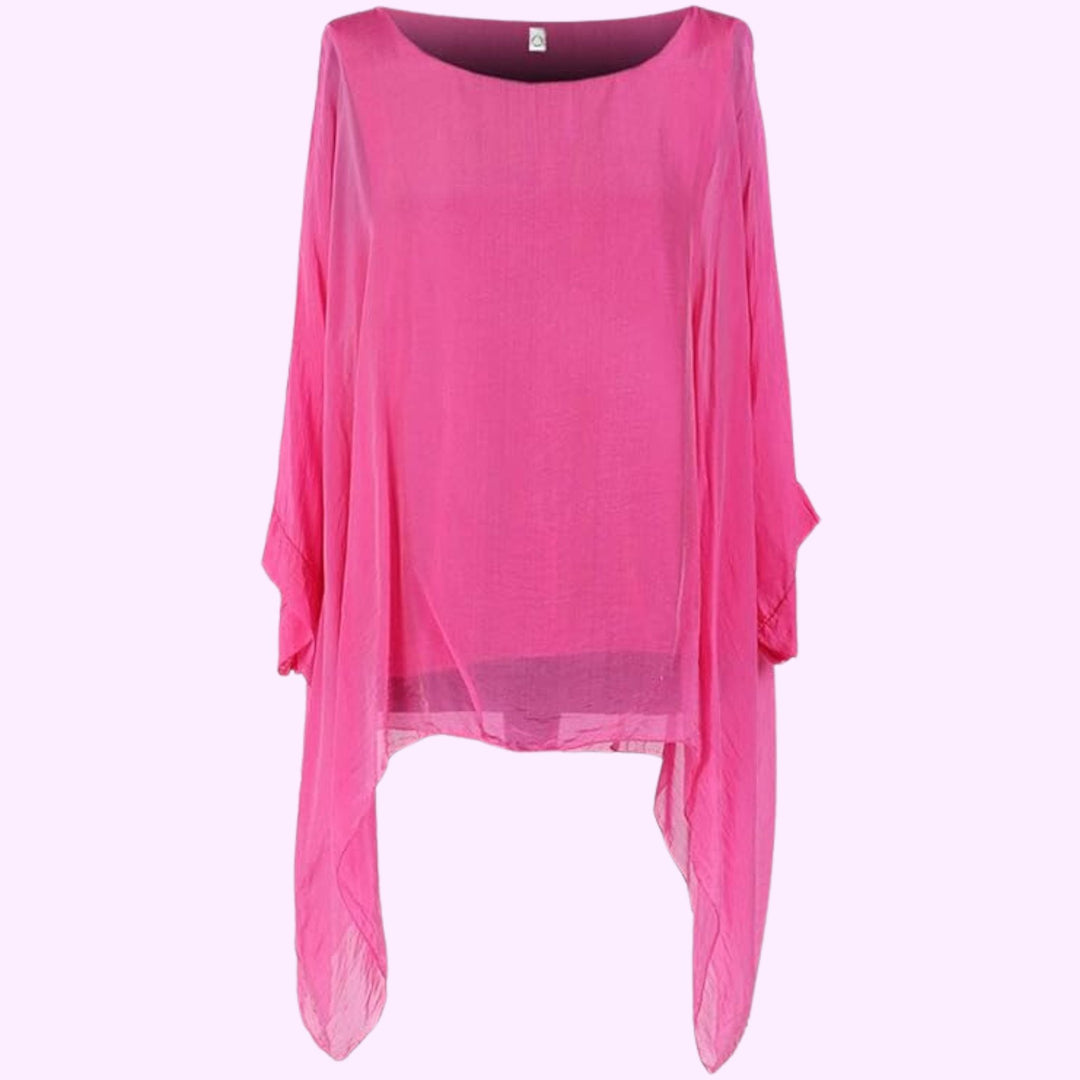 Italian Batwing Silk Tunic Top