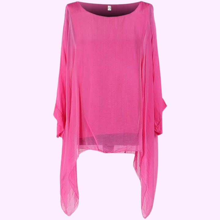 Italian Batwing Silk Tunic Top