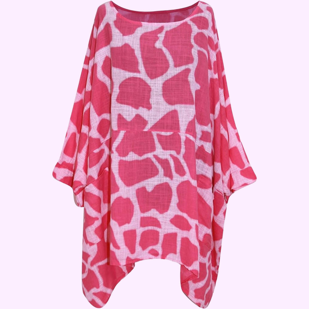 Italian Animal Print Tunic Top