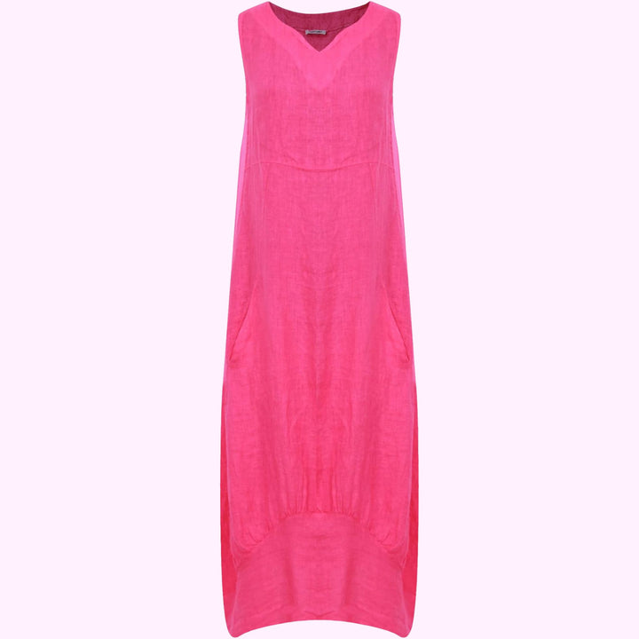 Sleeveless V-Neck Linen Maxi