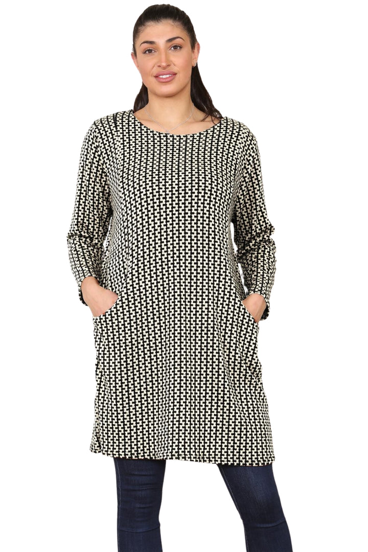 Italian Long Sleeves Knitted 2 Pocket Mini Dress