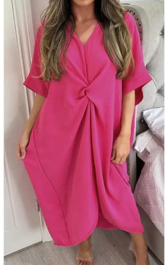 Tie Knot Twist Midi Dress
