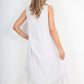 Italian Lace Neckline Dipped Hem Dress