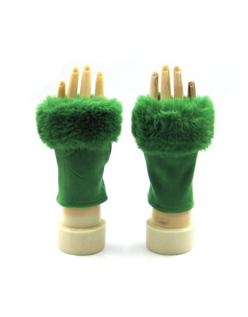 Plain Fingerless Fur Gloves