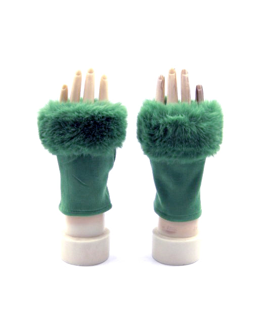 Plain Fingerless Fur Gloves