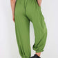 Italian Drawstring Cotton Harem Trousers With Side Pockets