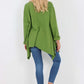 Italian Diagonal Pockets Cotton Tunic Top