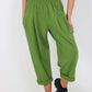 Italian Pleated Cotton Trousers With Side Pockets