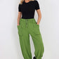 Italian Drawstring Cotton Harem Trousers With Side Pockets
