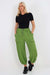 Italian Drawstring Cotton Harem Trousers With Side Pockets