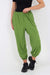 Italian Ruched Hem Cotton Trousers With Side Pockets