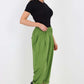 Italian Pleated Cotton Trousers With Side Pockets
