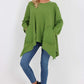 Italian Diagonal Pockets Cotton Tunic Top