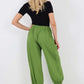 Italian Drawstring Cotton Harem Trousers With Side Pockets