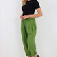 Italian Pleated Cotton Trousers With Side Pockets