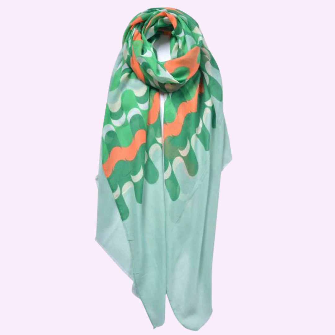 Wave Patten Print Scarf