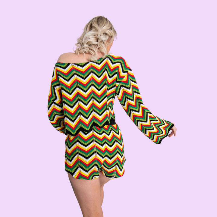 AZTEC MULTI ZIG ZAG SHORT SET