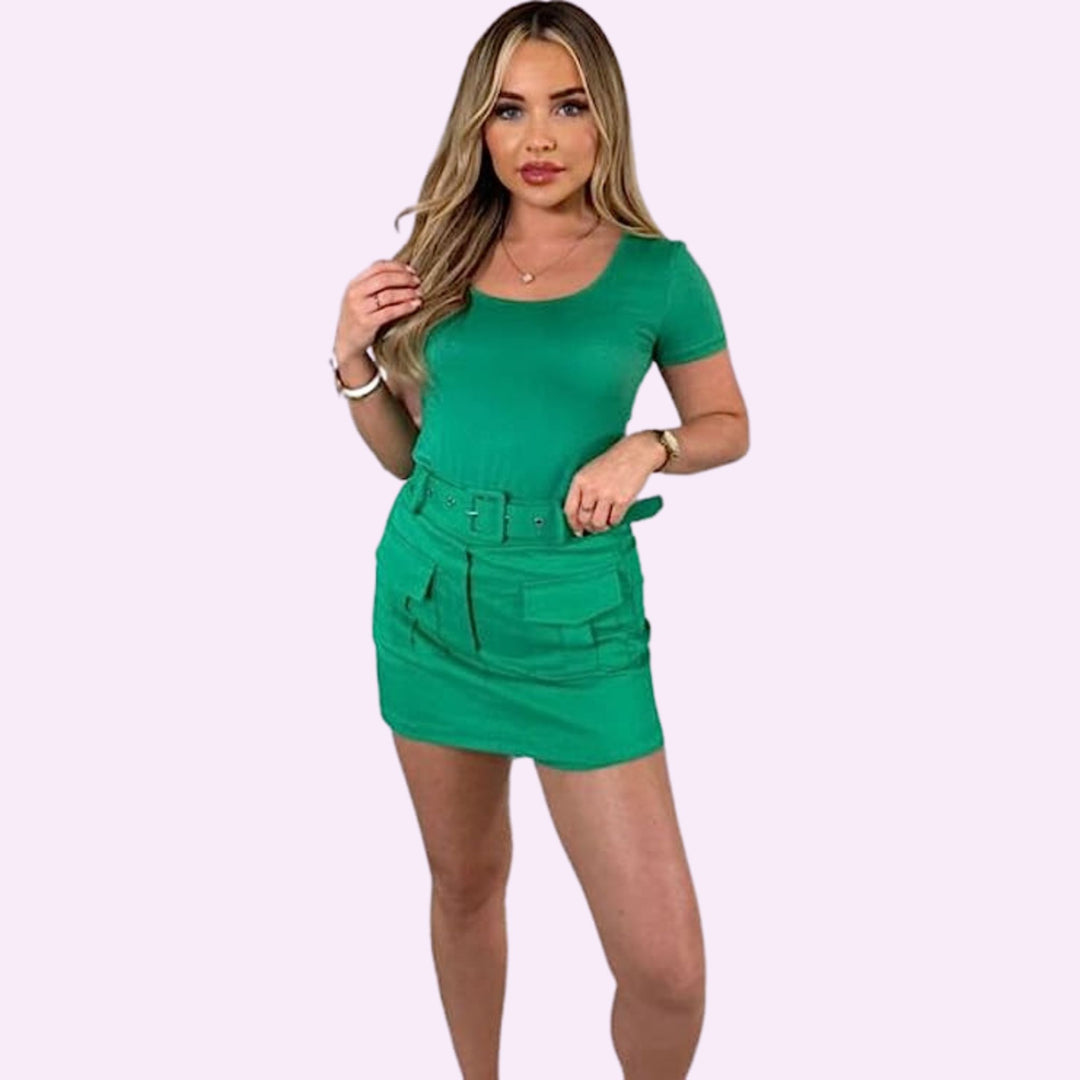 High Waisted Cargo Skort