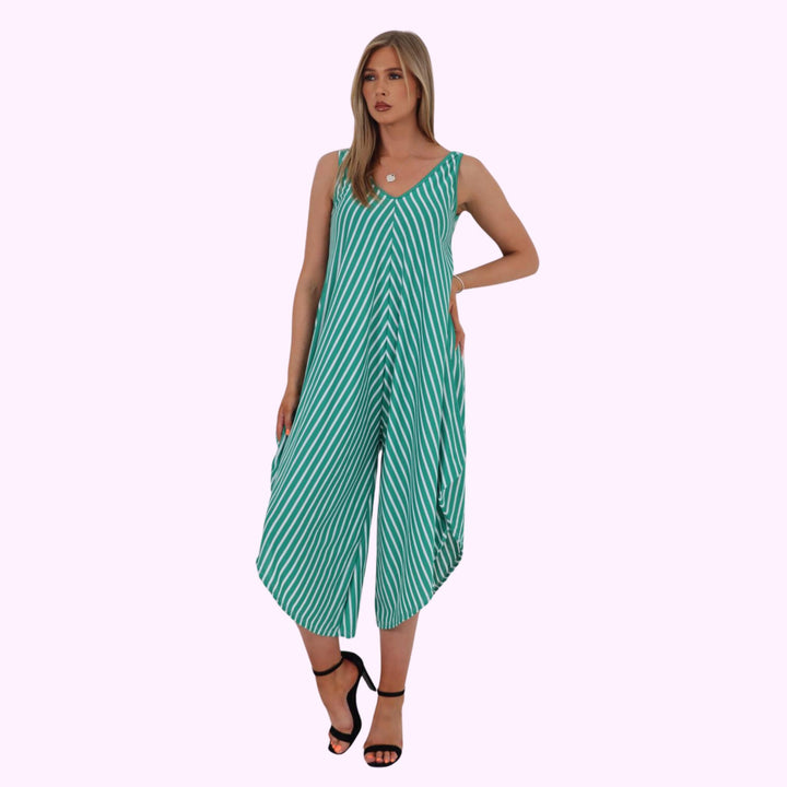 Italian Stripe Pattern Jumpsuit