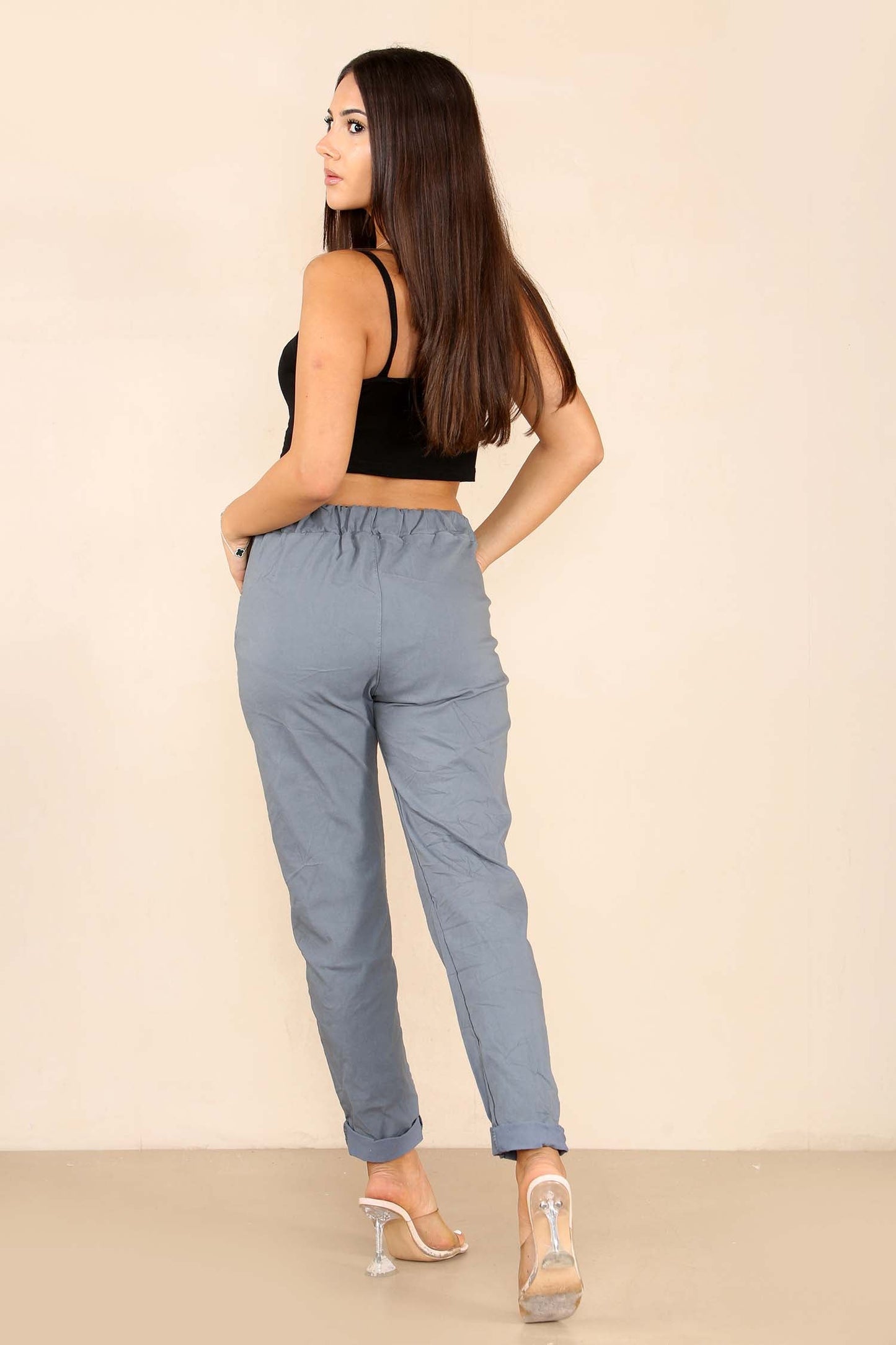 Italian Glitter Drawstring Waistband Magic Pants