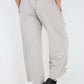 Italian Drawstring Hem Cotton Trousers With Side Pockets