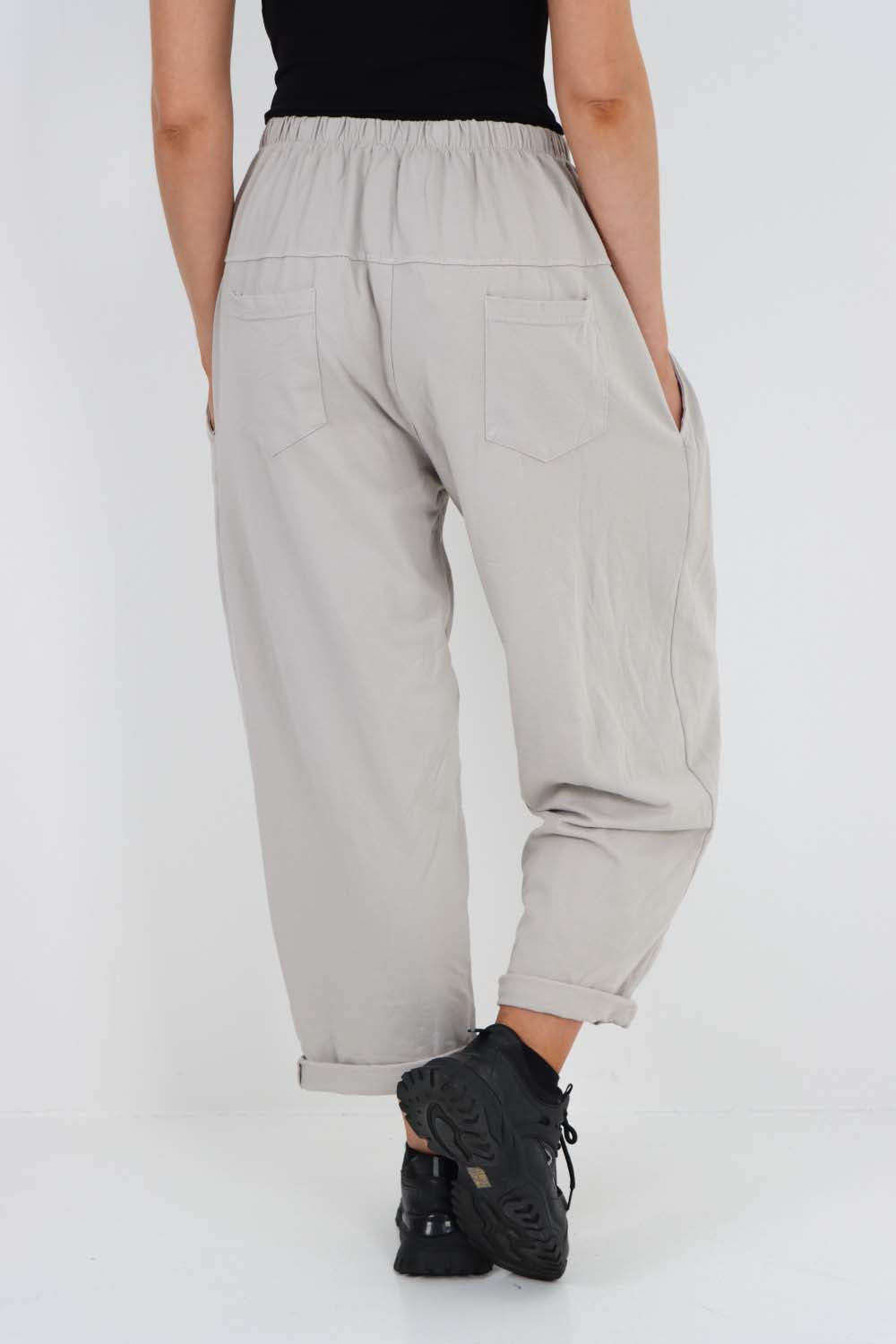 Italian Pleated Cotton Trousers With Side Pockets