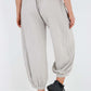 Italian Drawstring Cotton Harem Trousers With Side Pockets