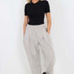 Italian Pleated Cotton Trousers With Side Pockets