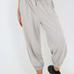 Italian Ruched Hem Cotton Trousers With Side Pockets