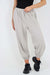 Italian Ruched Hem Cotton Trousers With Side Pockets
